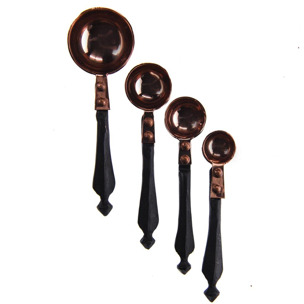 Vintage U.S. STD. Copper Colored Long Handled Measuring Spoon Set