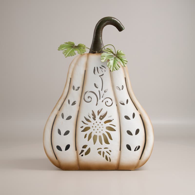 pumpkinホワイト キャビネット White Ceramic Pumpkin | Crate & Barrel