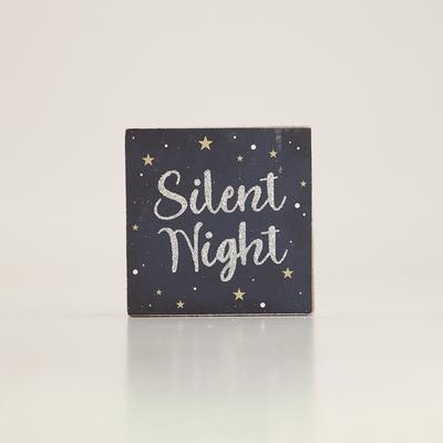 Silent Night Block Sign
