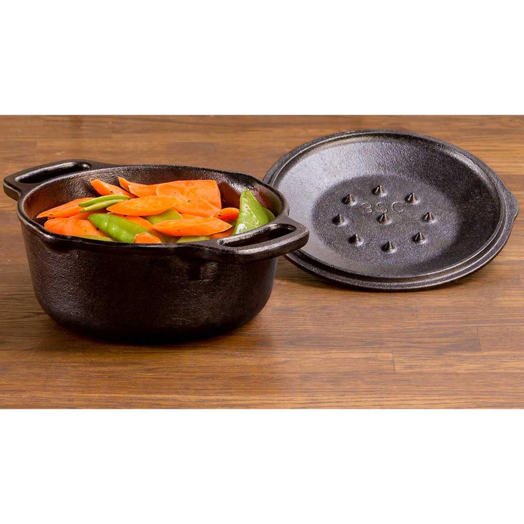 Lodge Cast-Iron 2-Quart Serving Pot with Iron Lid