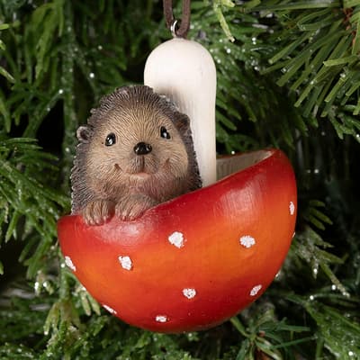 Hedgehog In Mushroom Ornament