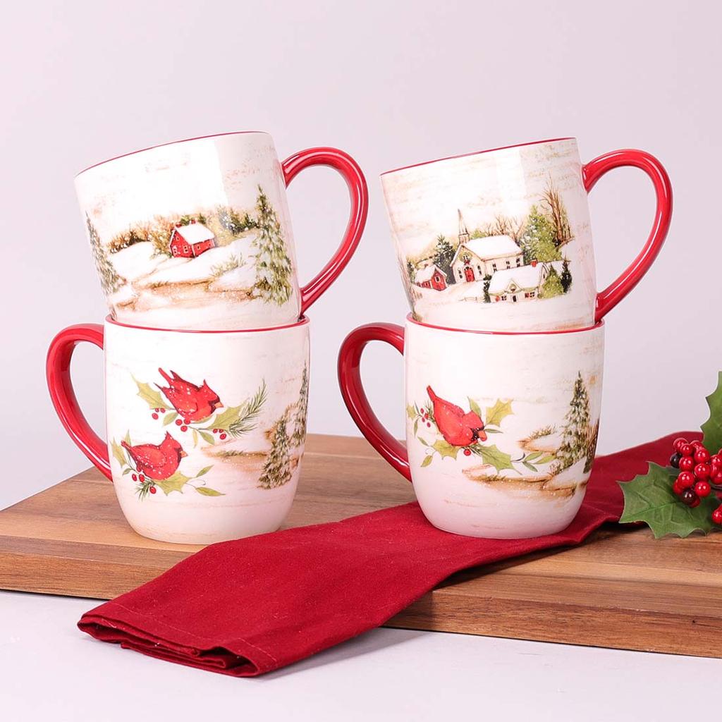 Cracker Barrel Ceramic Cardinal 11in & 9in Plate, 6in Bowl & Mug Set store AA02B52004