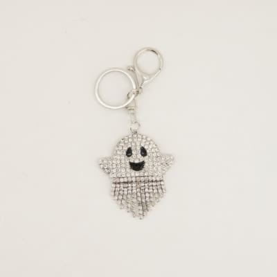 Silver Bling Ghost Fringe Keychain