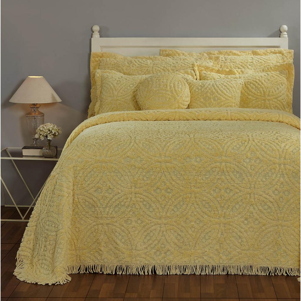 Tache Home Fashion 5 Pezzi Set Yellow Buttercup Sbuffi Copriletto