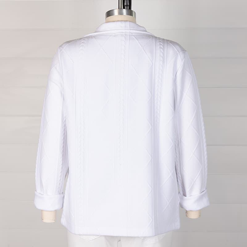 White Texture Knit Jacket - Cracker Barrel