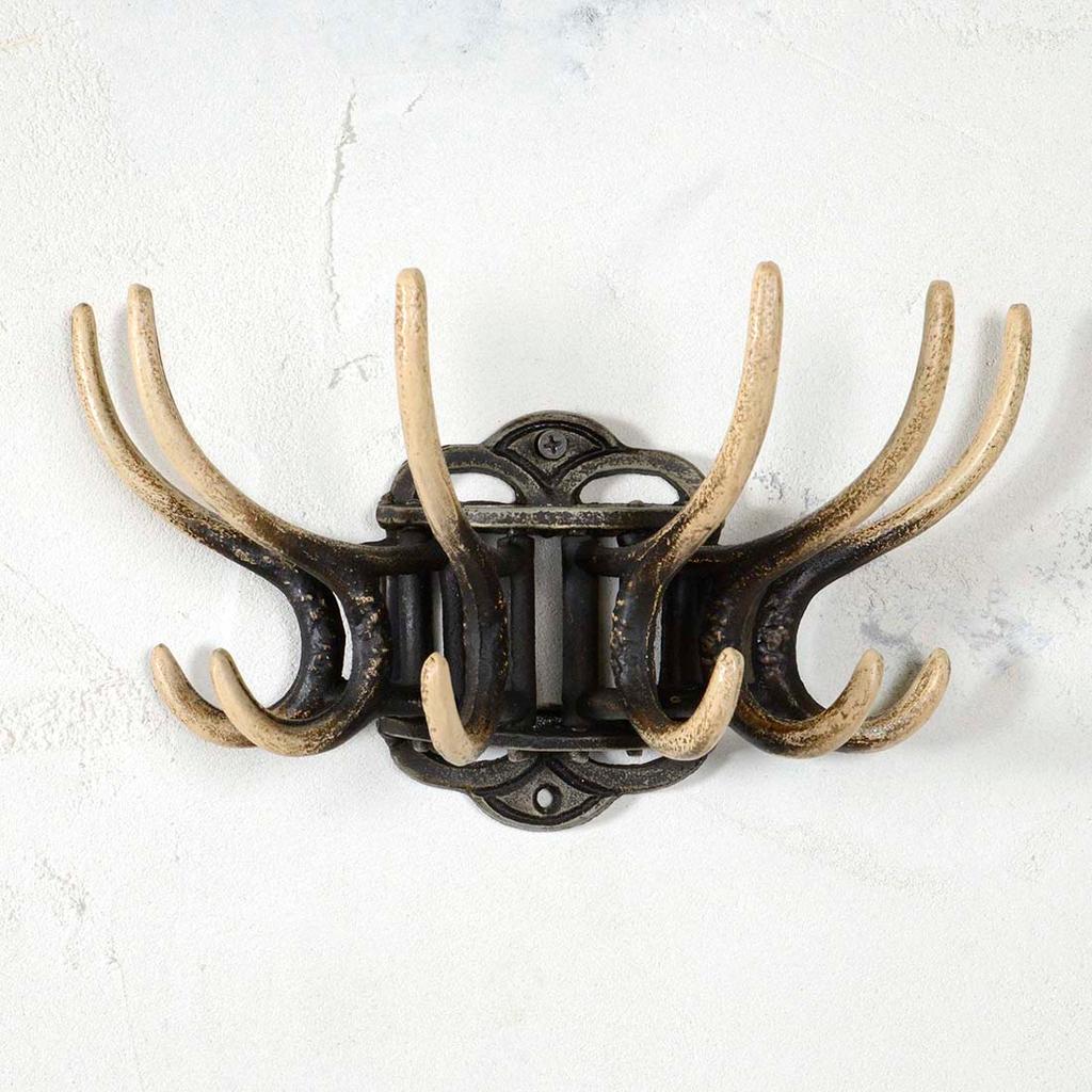 Millwood Pines Set 8 Brown Cast Iron Antler Wall Hooks Towel Holder -  ShopStyle