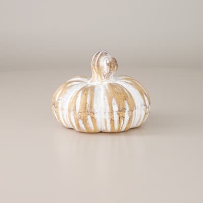 Natural Washed Ceramic Pumpkin - Small