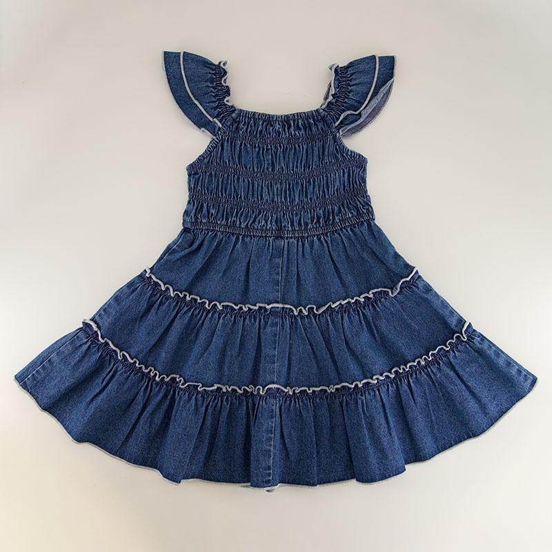 toddler denim dress Baby Girl Ruffles Sleeveless Strap Button A-Line Jeans Dress Sundress Summer Clothes Set (Blue, 6-12 Months): Clothing, Shoes & Jewelry Features delicate floral embroidery on soft denim Gap Factory Babygap Ruffle Denim