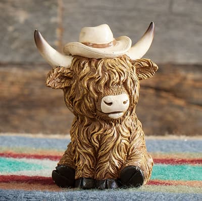 Highland Cow Boy Figurine