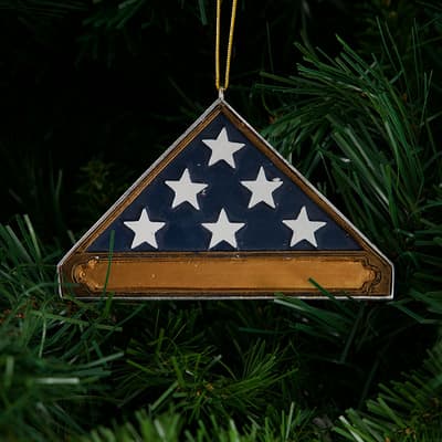 Personalize Folded American Flag Ornament