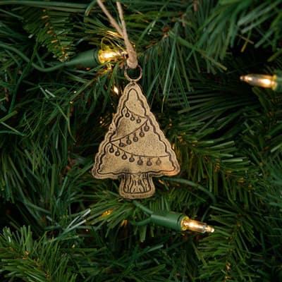 Gold Metal Christmas Tree Ornament