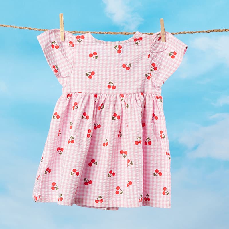 strapless open back dress Girl's Poppy Cottontail Smocked Dress in Pink Gingham Size 7 main image 1