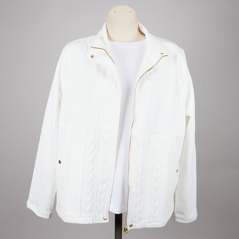 Ivory Drape Front Jacket - Cracker Barrel