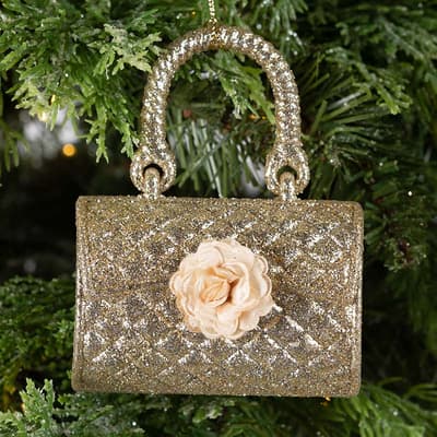 Gold Glitter Purse Ornament