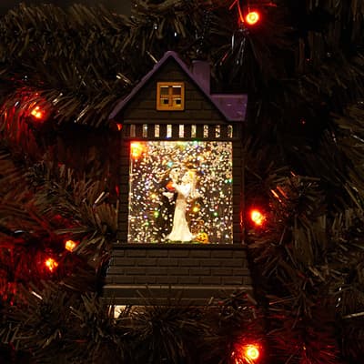 Haunted House Glitter Globe Ornament