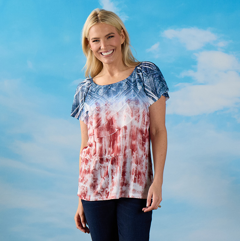 クラネ  CARD BOARD BACK FRILL TOPS No Boundaries Ruffle Woven Top, Women's - Walmart.com