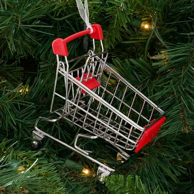 Metal Shopping Cart Ornament