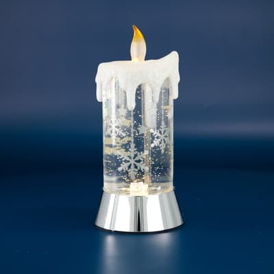 Lighted Candle Glitter Globe - Small