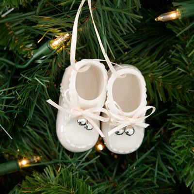 Ceramic Baby Shoes Ornament - Pink