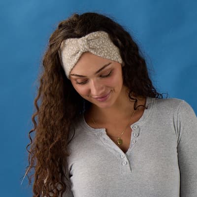 Beige Doe Print Headwrap