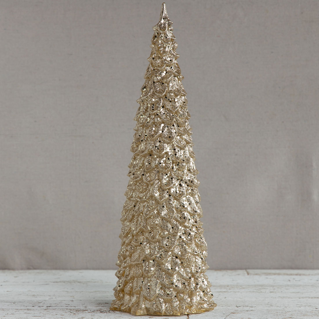 Gold Ceramic Christmas Tree Accent Light - Cracker Barrel