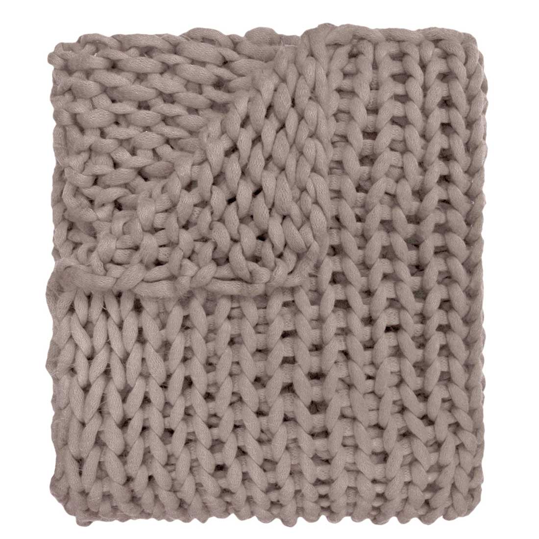 Taupe chunky knit blanket new arrivals