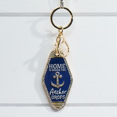 Anchor Drops Keychain with Bling