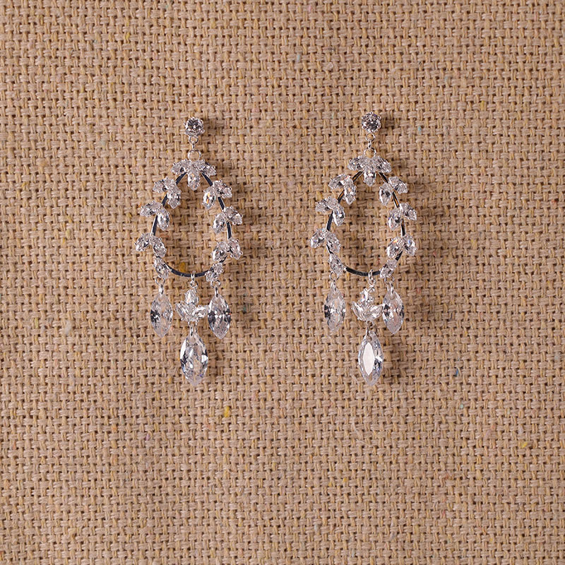 Cubic Zirconia Dangle Earrings - Cracker Barrel