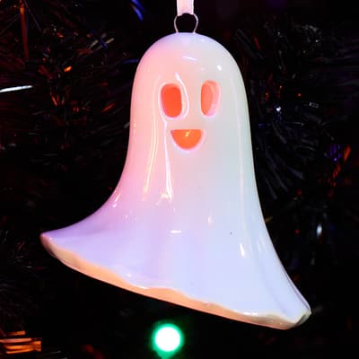 Led Ceramic Ghost Ornament