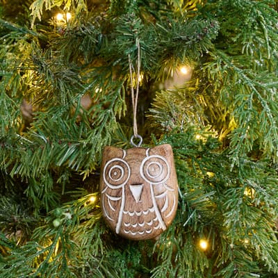 Wooden Owl Ornament