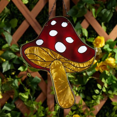 Glass Mushroom Wall Decor