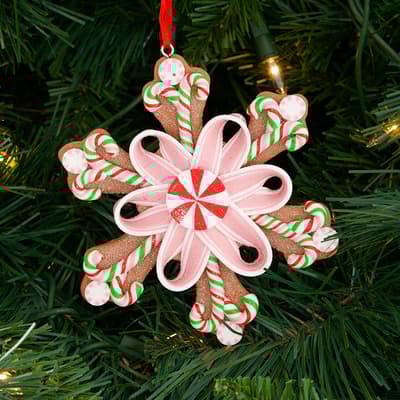 Peppermint Snowflake Ornament