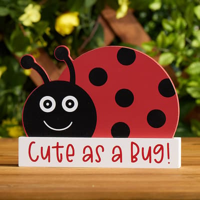 Cute As A Bug Block Sign