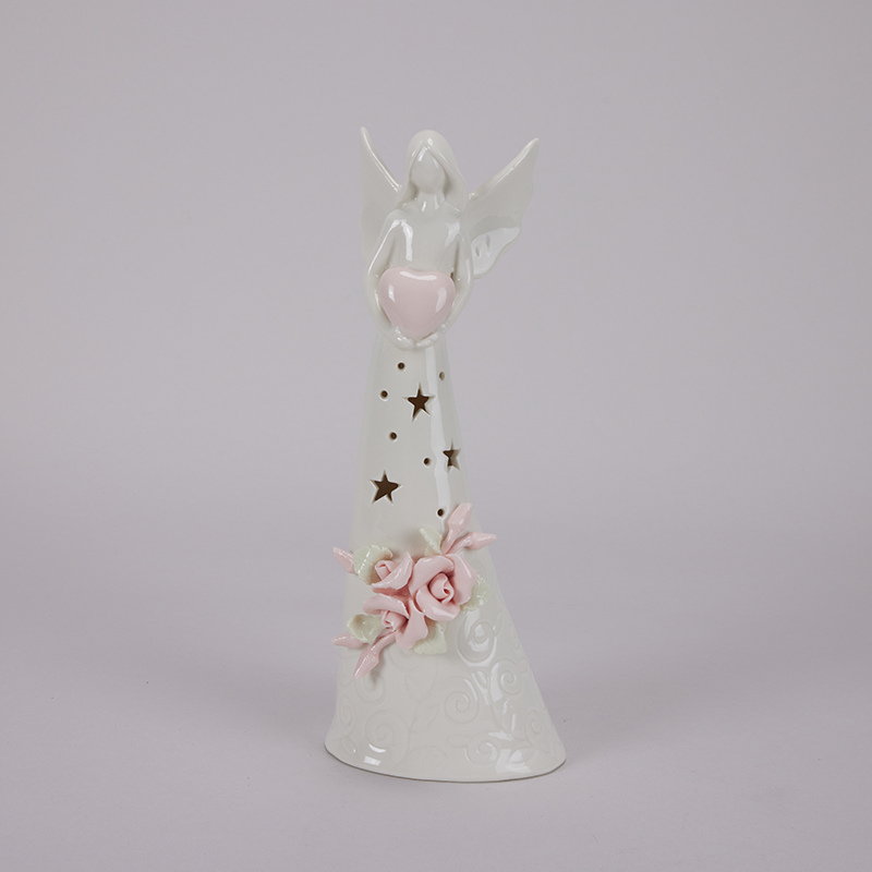 Lighted Porcelain Angel Figurine Cracker Barrel