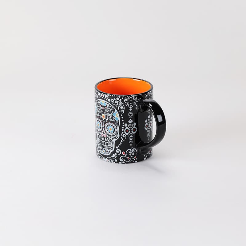 Metallic Sugar Skull Tumbler with Straw - Cracker Barrel