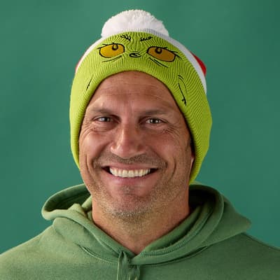 Grinch Santa Face Beanie