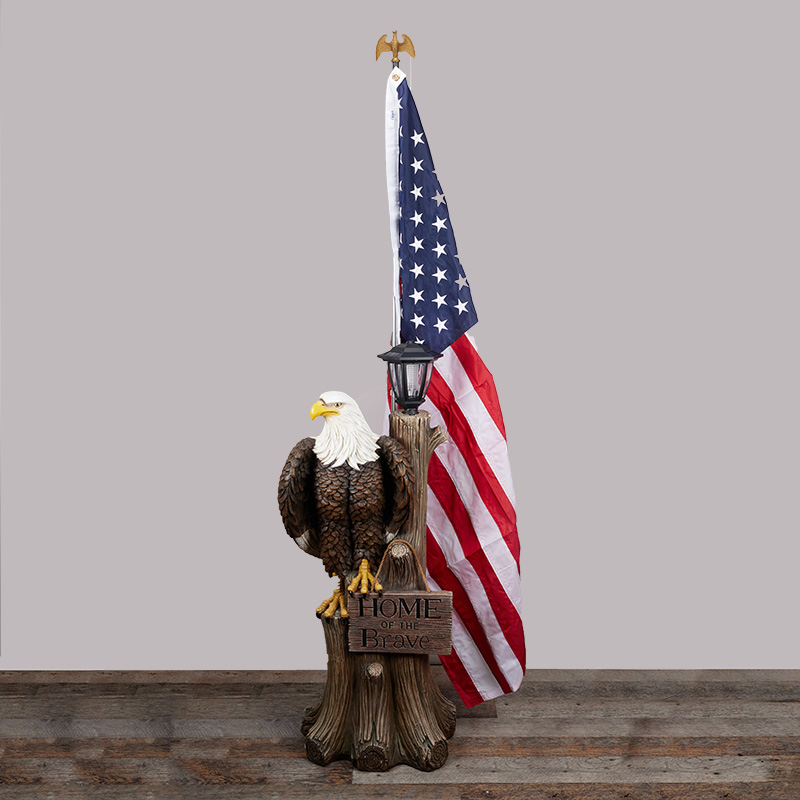 USA Solar Eagle Statue Flag discount Holder America