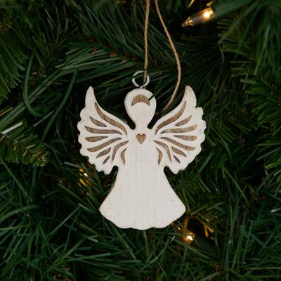 Wooden Carved Angel Ornament