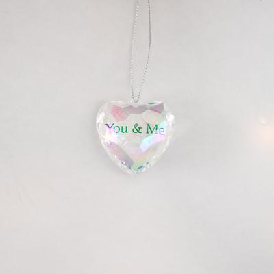 Iridescent Acrylic You and Me Heart Ornament