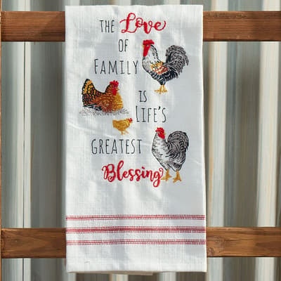 Love Of Family Embroidered Tea Towel