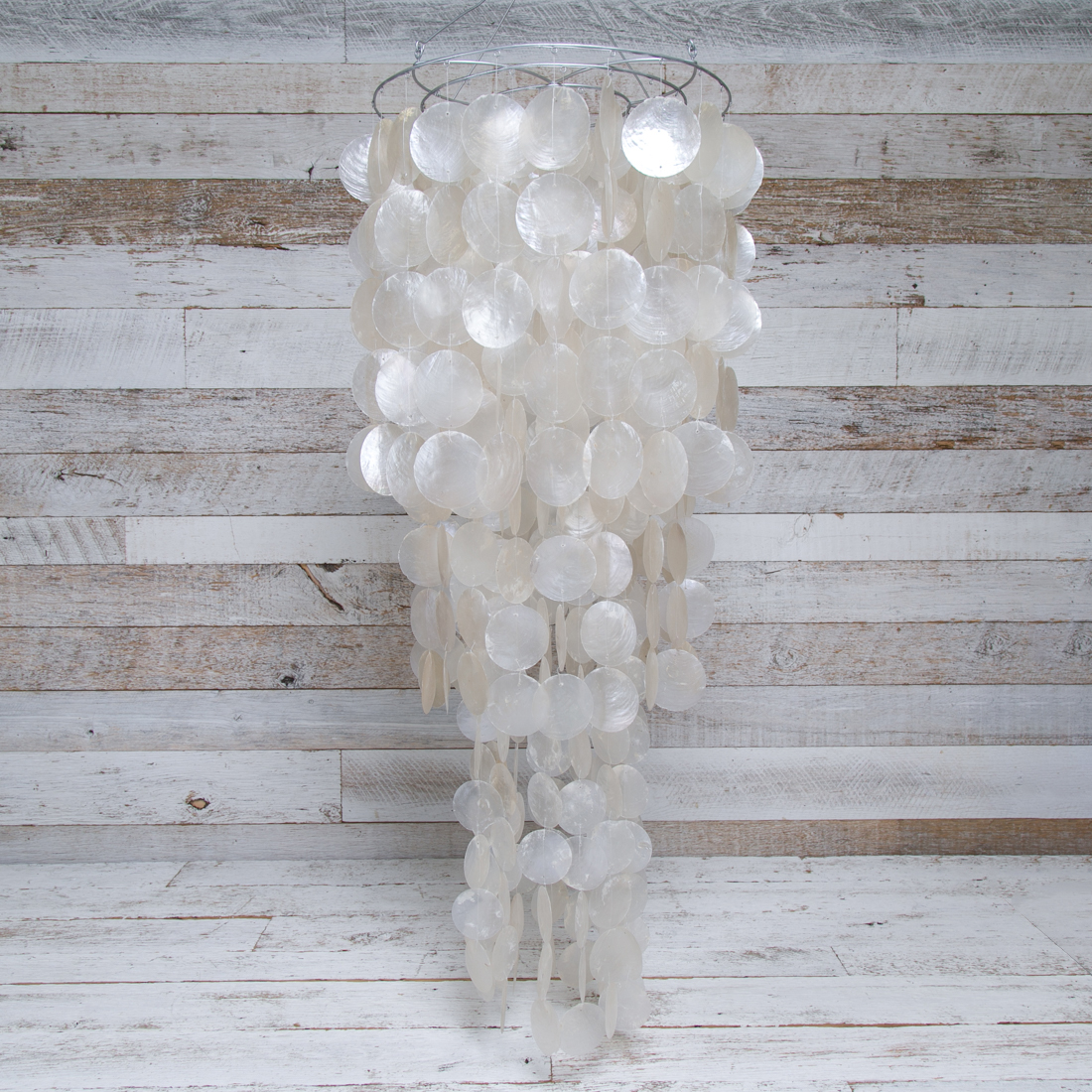 Tiered Capiz Shell Chandelier Cracker Barrel