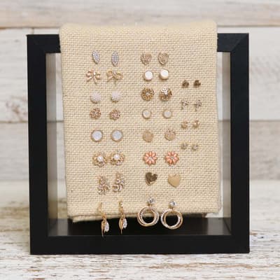 Gold Post 20 Pair Earring Set