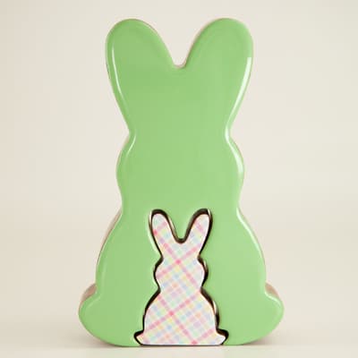 Wood Bunny with Mini Bunny