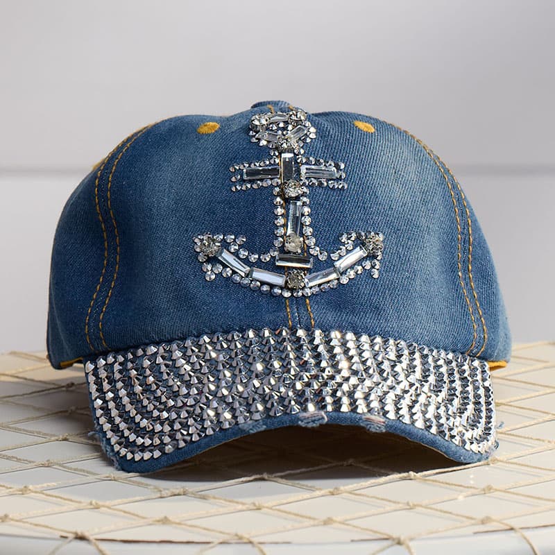 Bling Anchor Denim Cap - Cracker Barrel