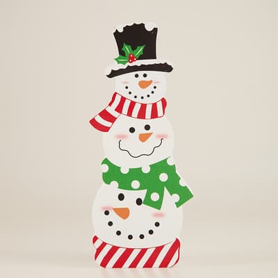 Snowman Stacked Block Sign