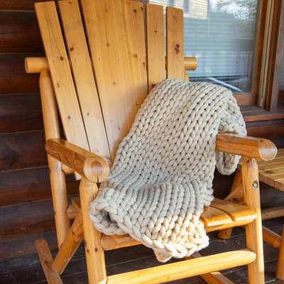 Chunky Knitted Throw - Taupe
