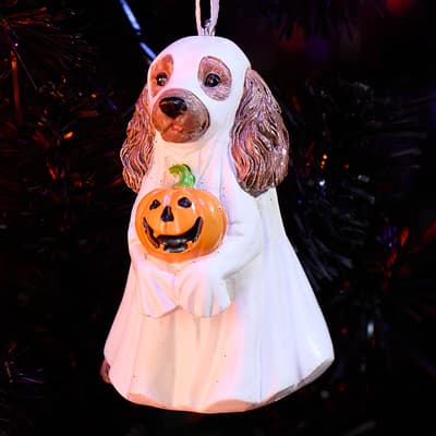 Dog In Ghost Costume Ornament