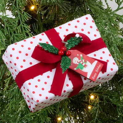 Polka Dot Gift Box Ornament