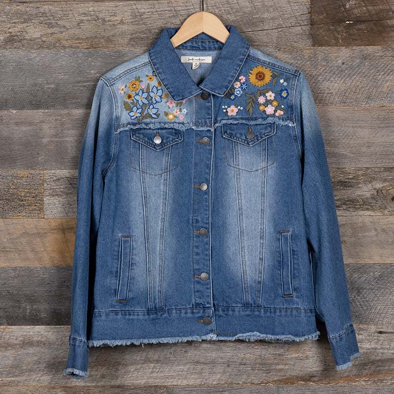 Art Embroidered Jean Jacket shops