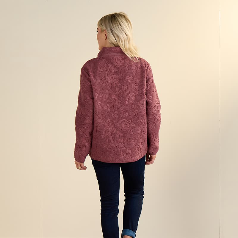Pink Floral Embossed Sherpa - Cracker Barrel